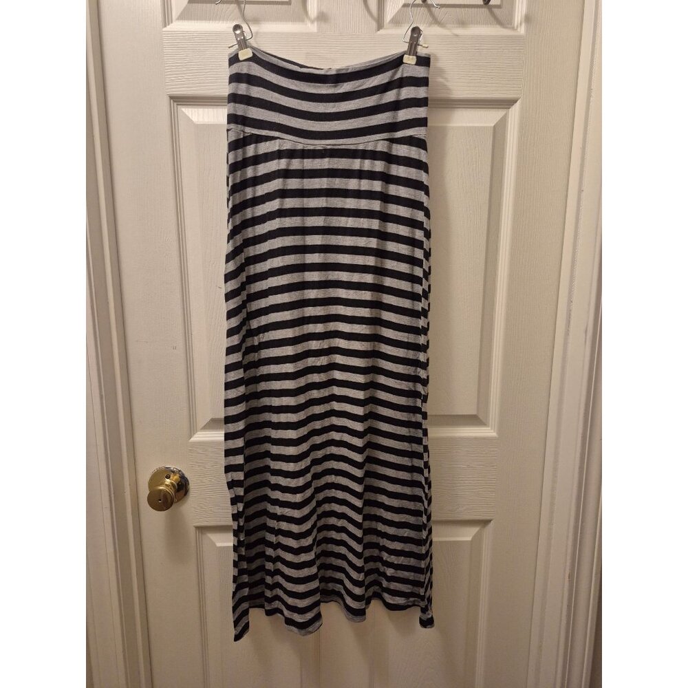 Navy and Gray Maxi Skirt